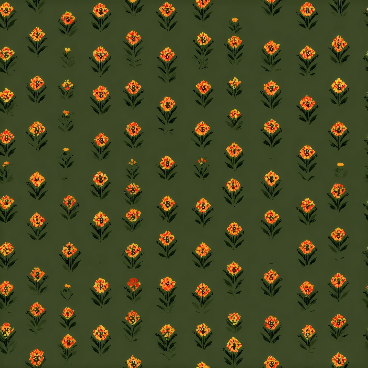 Marigold Field Wallpaper pattern repeat tile
