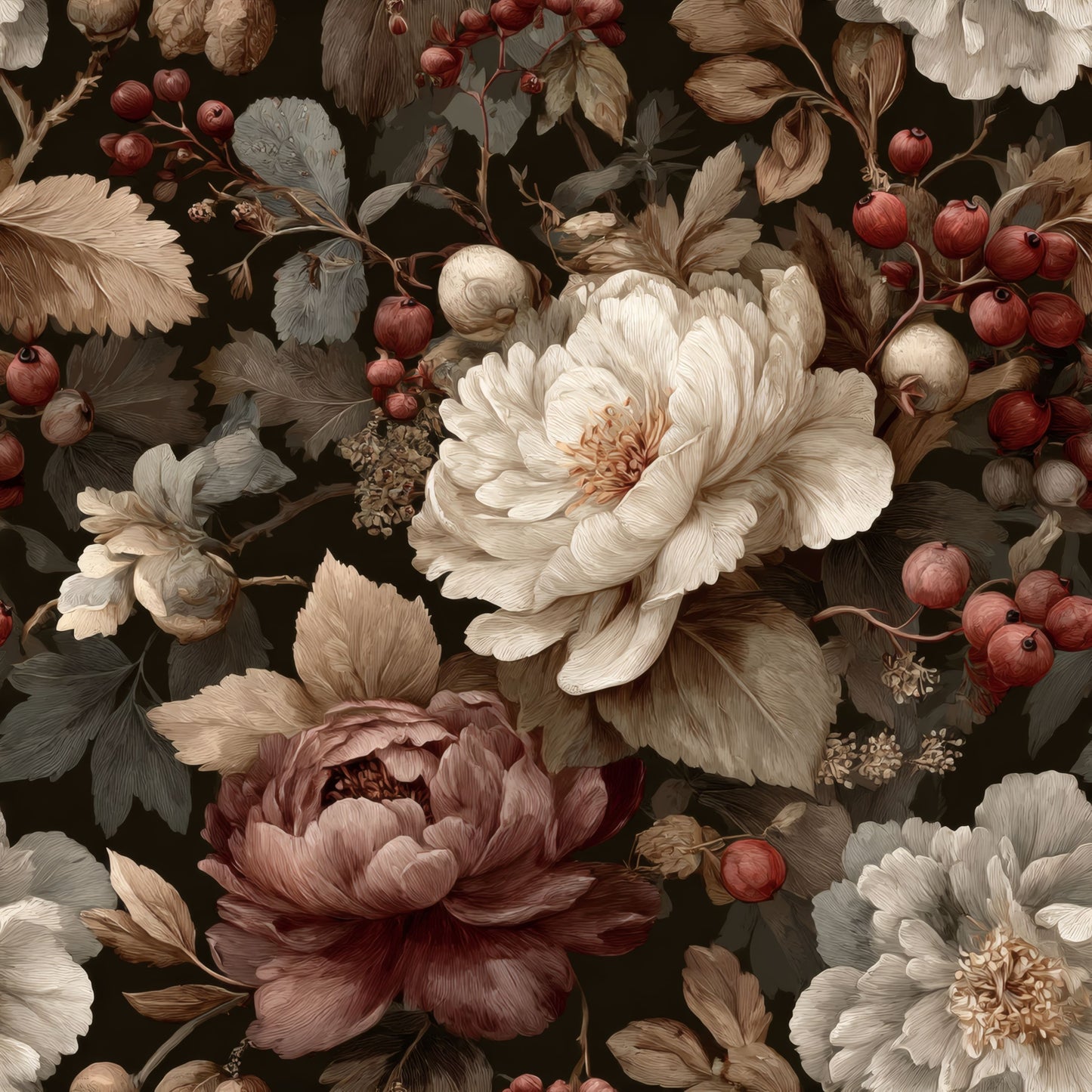 Obsidian Petal Still Life Wallpaper