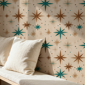 Teal Stars Wallpaper