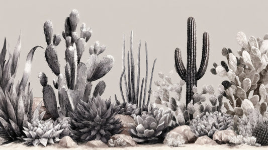 Sonoran Pen Sketch Mural installed in a room mockup