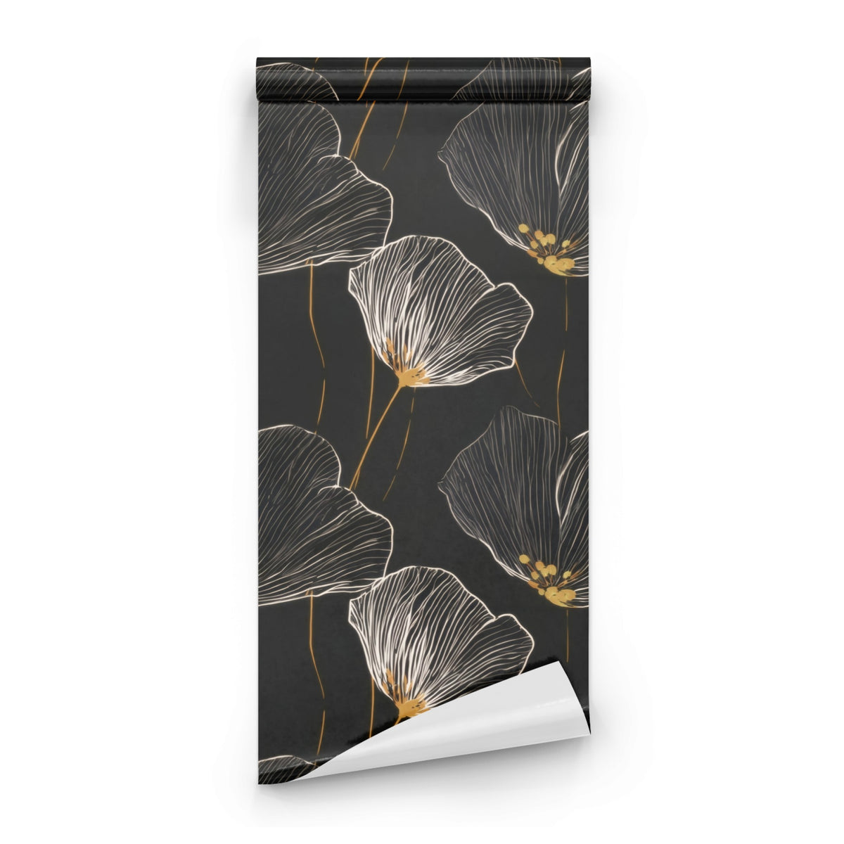 Roll of Night Poppy large scale wallpaper