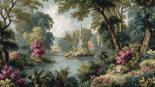 Arcadian Parkland Vista Mural installed in a room mockup