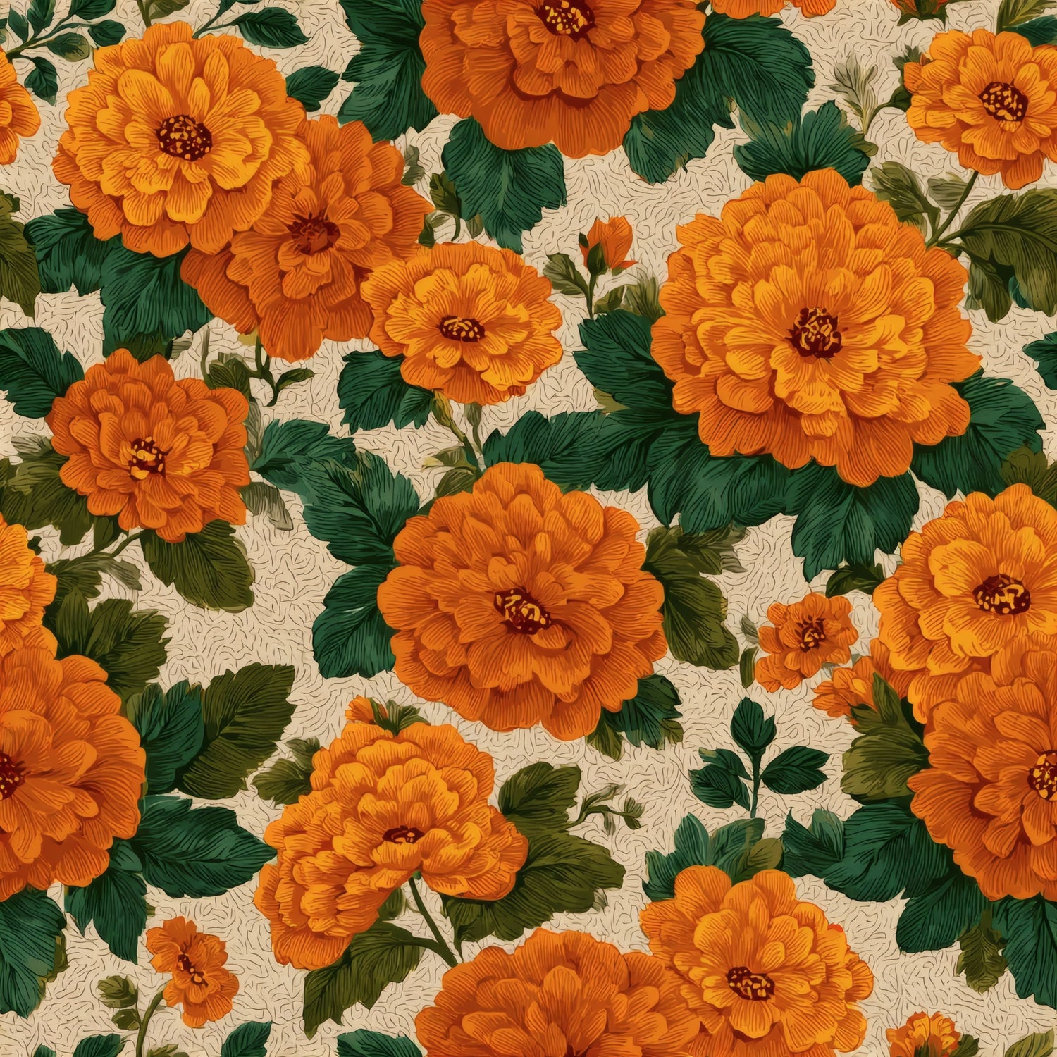 Lush marigold tapestry