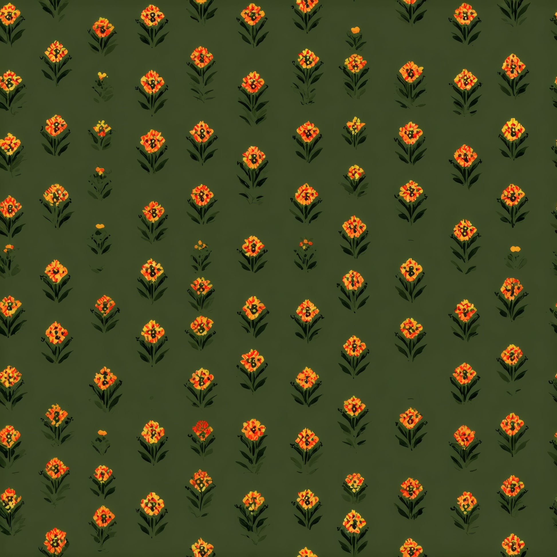 Marigold Field Wallpaper pattern repeat tile