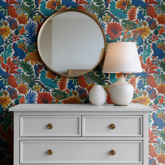 Oaxaca Canopy Wallpaper installed in a room mockup
