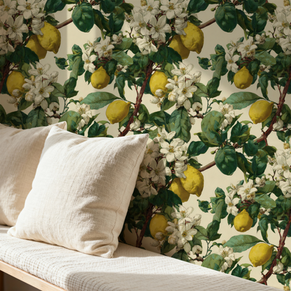 Sicilian Grove Wallpaper installed in a room mockup