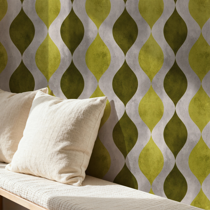 Verdant Meridian Wallpaper installed in a room mockup