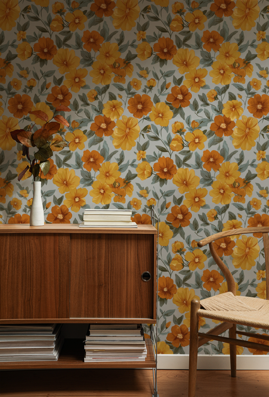 Ochre Sunshower Wallpaper