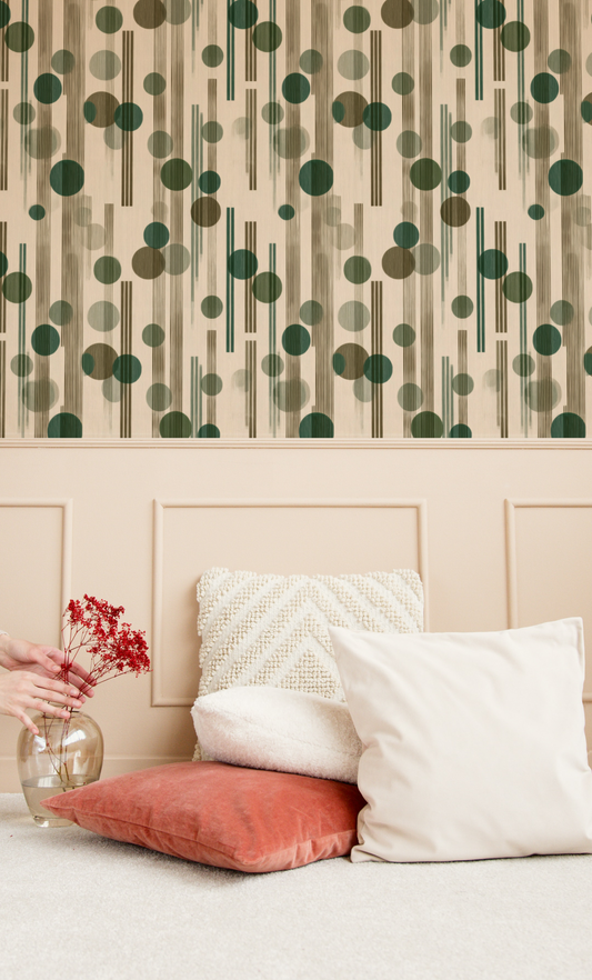 Evergreen Rhythm Stripe Wallpaper
