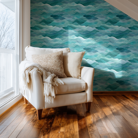 Cerulean Tideline Wallpaper