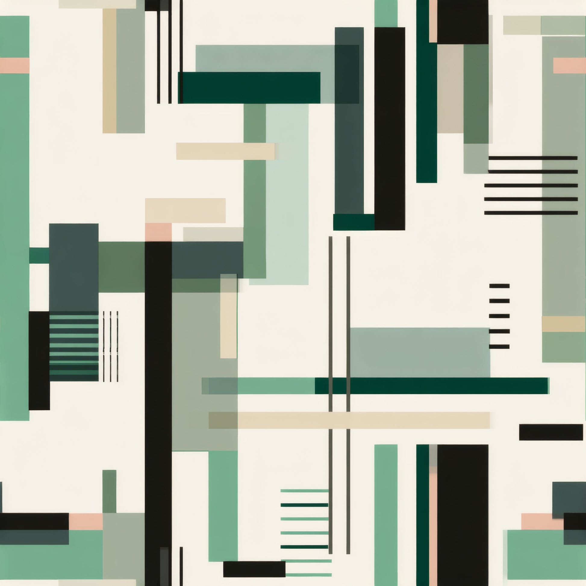 Bauhaus Teal Grid Wallpaper pattern repeat tile