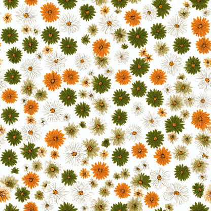 Olive Daisy Field Wallpaper pattern repeat tile