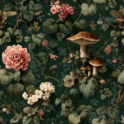 Midnight Garden Floor Wallpaper pattern repeat tile