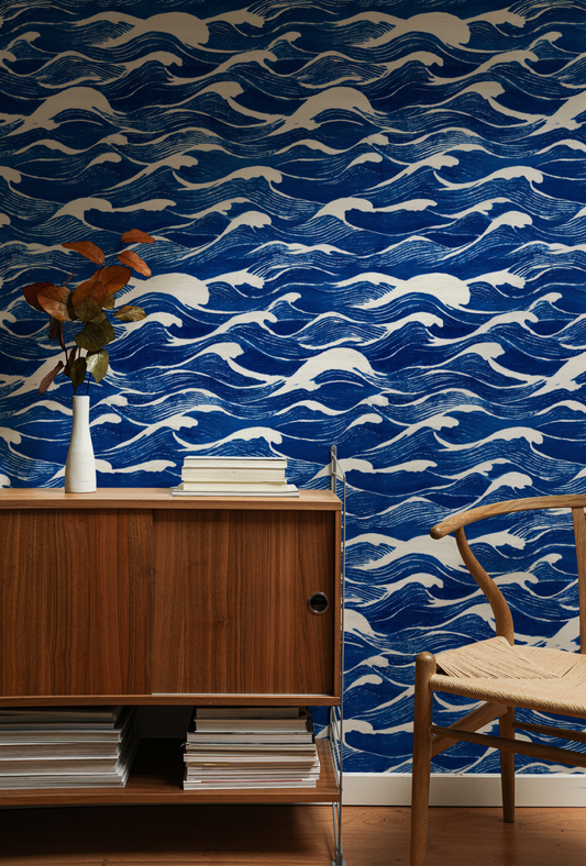 Indigo Swell Wallpaper