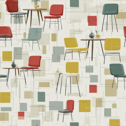 Eames Parlour Wallpaper pattern repeat tile