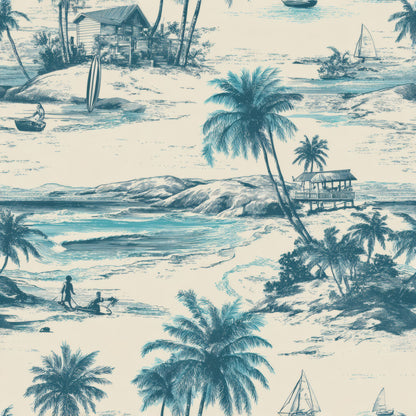 Tradewind Shore Toile Wallpaper