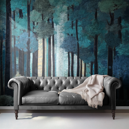 Stitched Cerulean Grove Mural