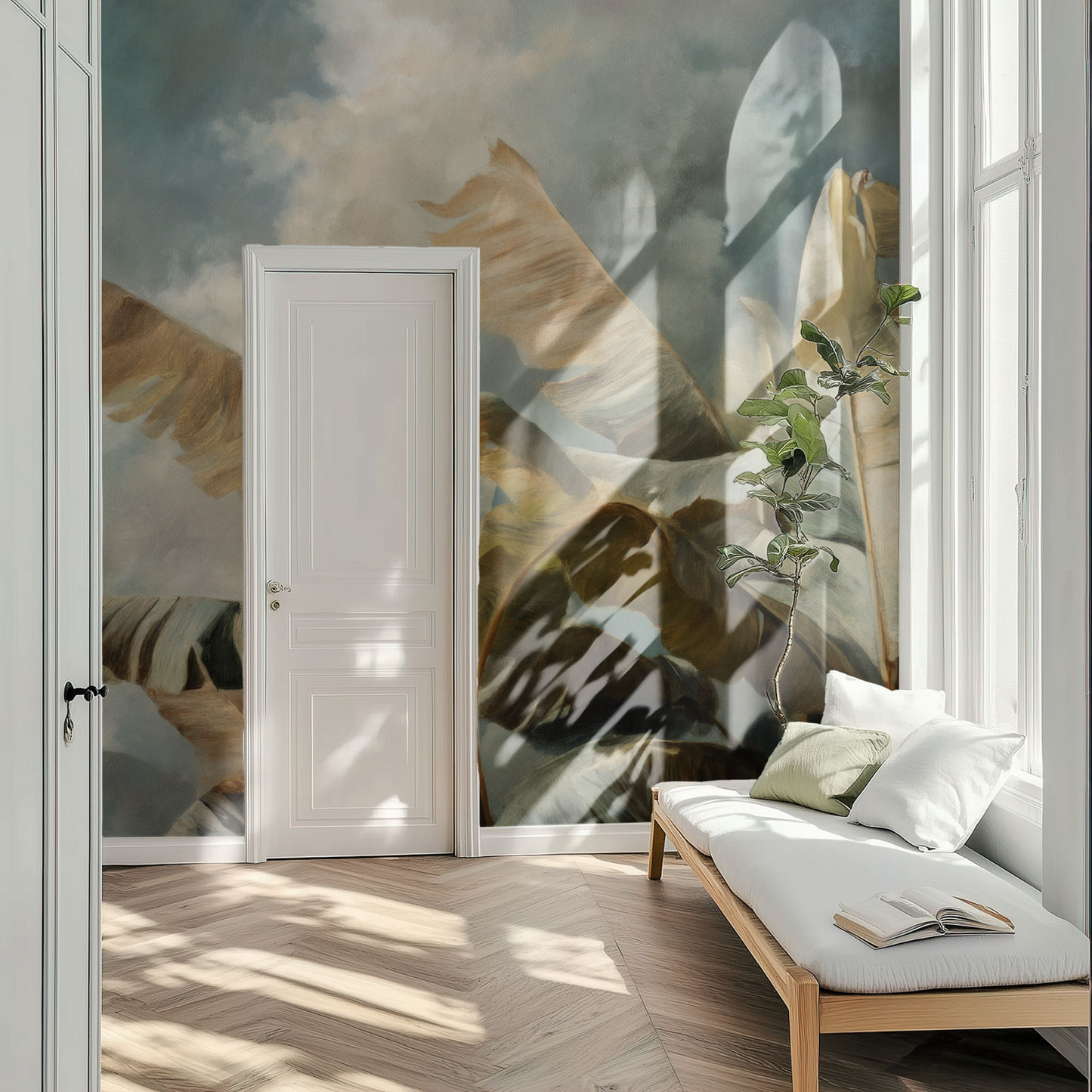 Monsoon Grove Mural installed in a room mockup