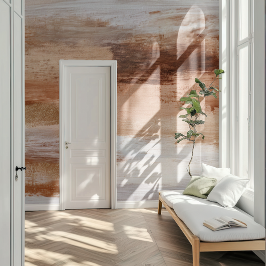 Sedona Strata Mural installed in a room mockup