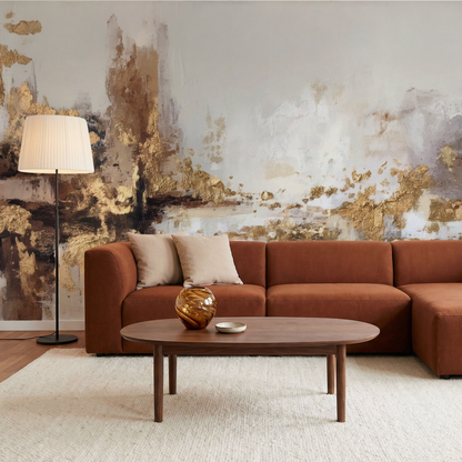 Auric Strata Mural installed in a room mockup