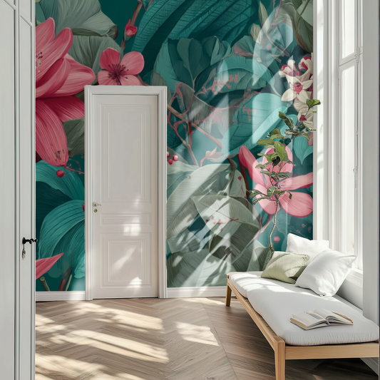 Veridian Petal Dusk Mural