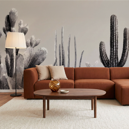 Sonoran Pen Sketch Mural installed in a room mockup