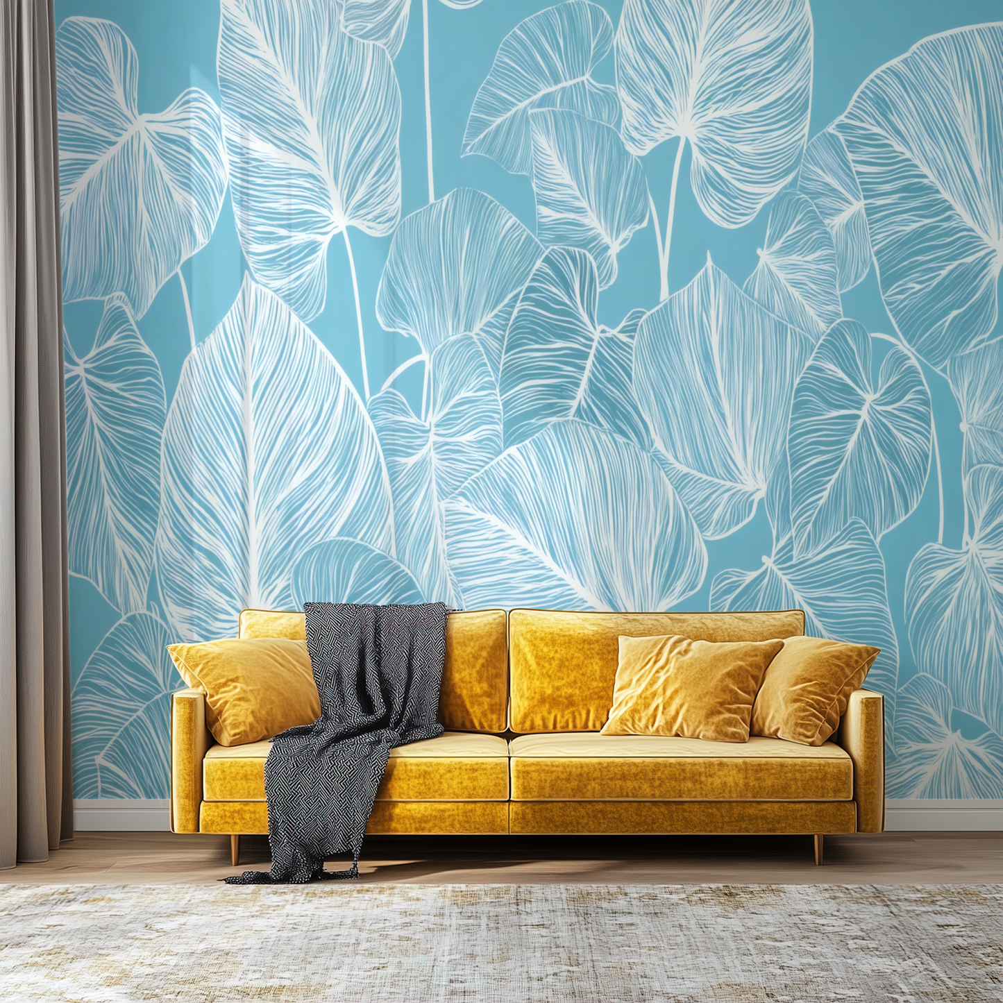 Azure Canopy Mural installed in a room mockup