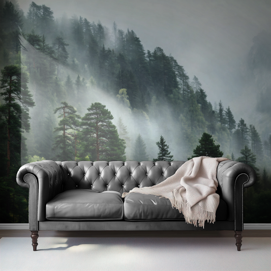 Misty Boreal Peak Mural