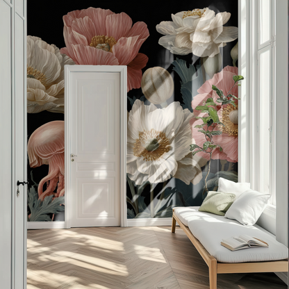 Nocturnal Tide Mural installed in a room mockup