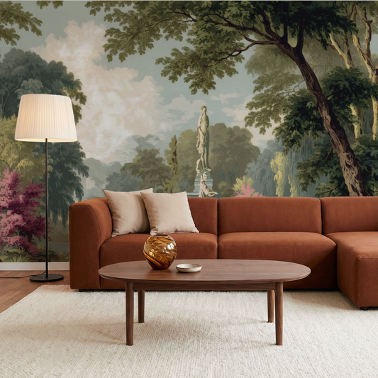 Arcadian Parkland Vista Mural installed in a room mockup