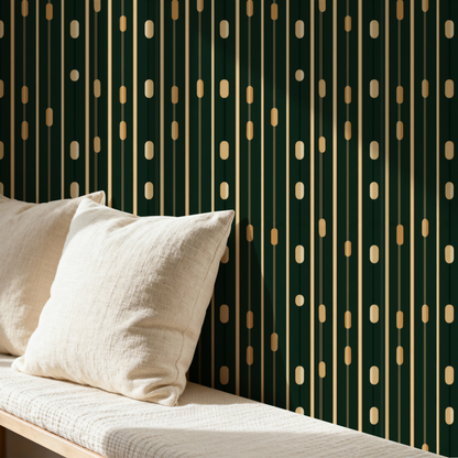 Deco Rainline Wallpaper installed in a room mockup