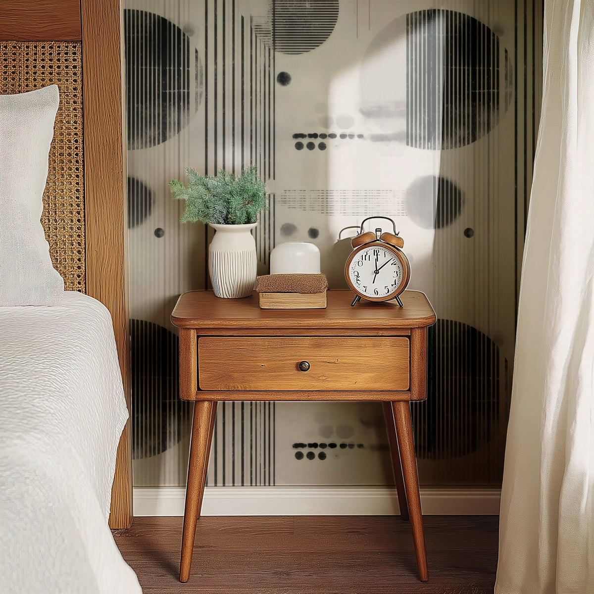 Abstract Geometric Cipher Drafting large scale wallpaper in a styled room