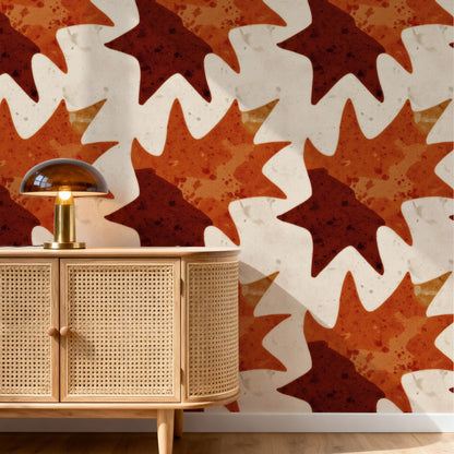Clay Stars large scale wallpaper in a styled room