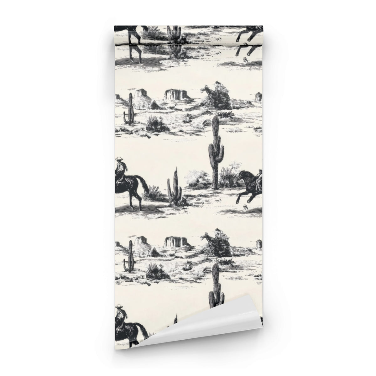 Roll of Western Toile Frontier Trail large scale wallpaper
