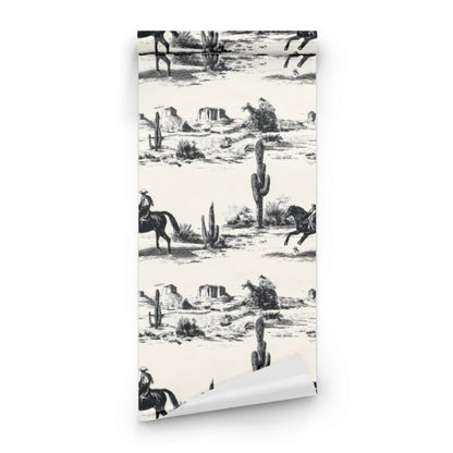 Roll of Western Toile Frontier Trail large scale wallpaper