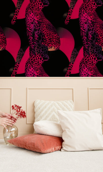 Gold Prowl large scale wallpaper in a styled room