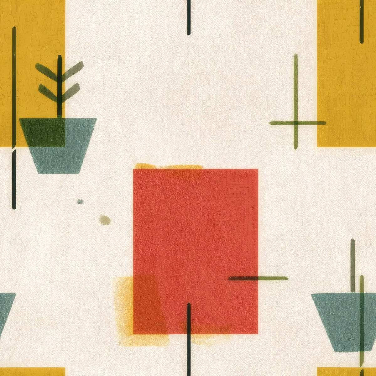 Little Pots large scale wallpaper pattern repeat