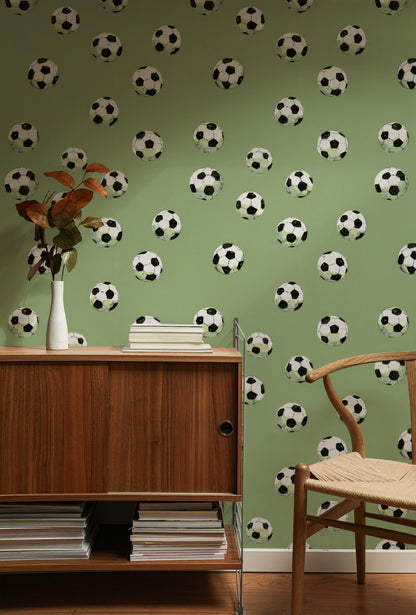 Retro Soccer wallpaper on a wall — Lifestyle 1 scene