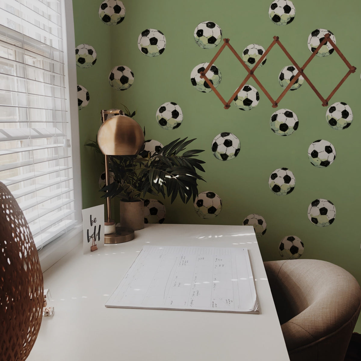 Retro Soccer wallpaper on a wall — Lifestyle 2 scene