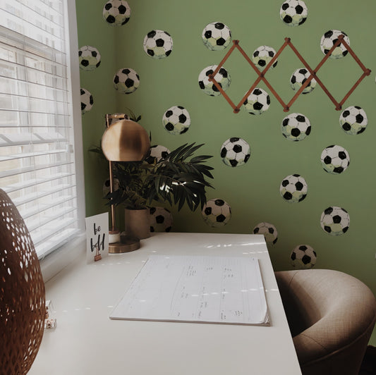 Retro Soccer wallpaper on a wall — Lifestyle 1 scene