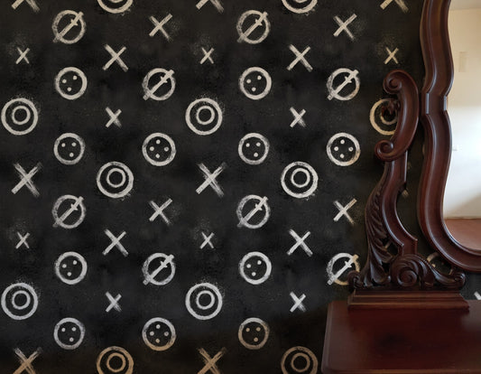Chalk Playbook wallpaper on a wall — Lifestyle 3 scene