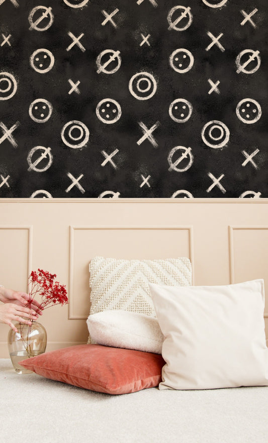 Chalk Playbook wallpaper on a wall — Lifestyle 3 scene