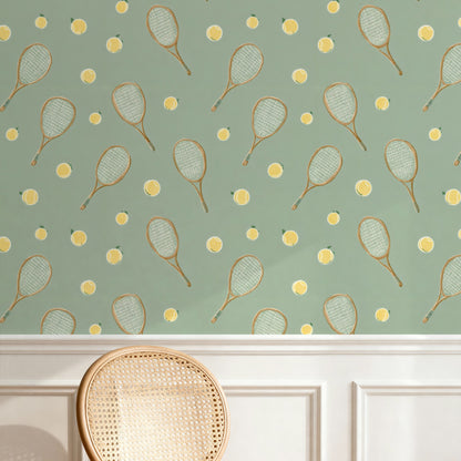 Racket Club wallpaper on a wall — Pattern 24a scene