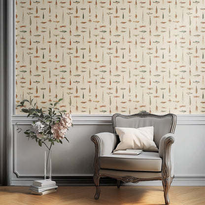 Fly Box wallpaper on a wall — Plant Chair below wall scene