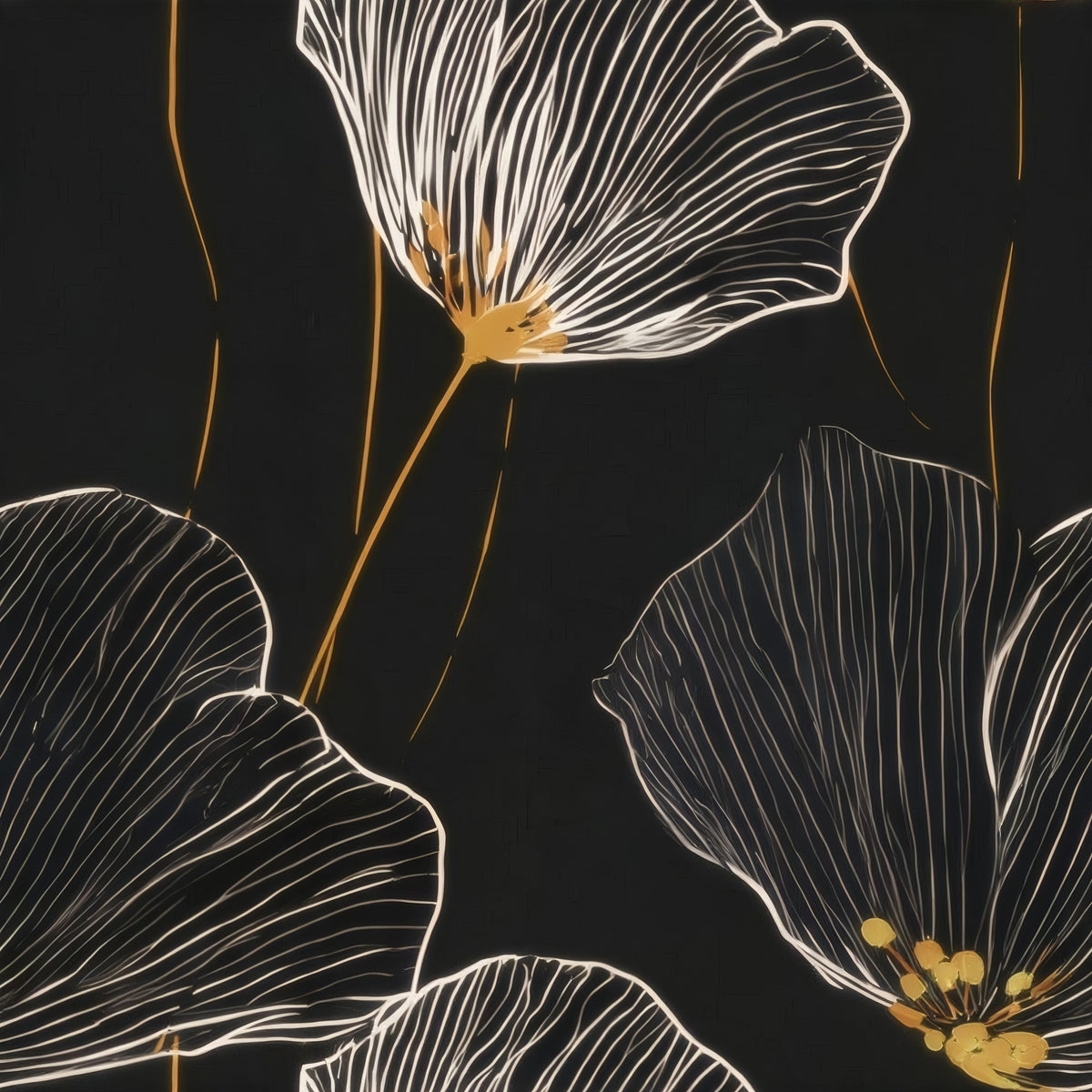 Night Poppy large scale wallpaper pattern repeat