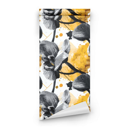 Roll of Ochre Orchid large scale wallpaper