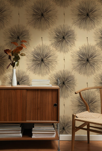 Thistle Puff large scale wallpaper in a styled room